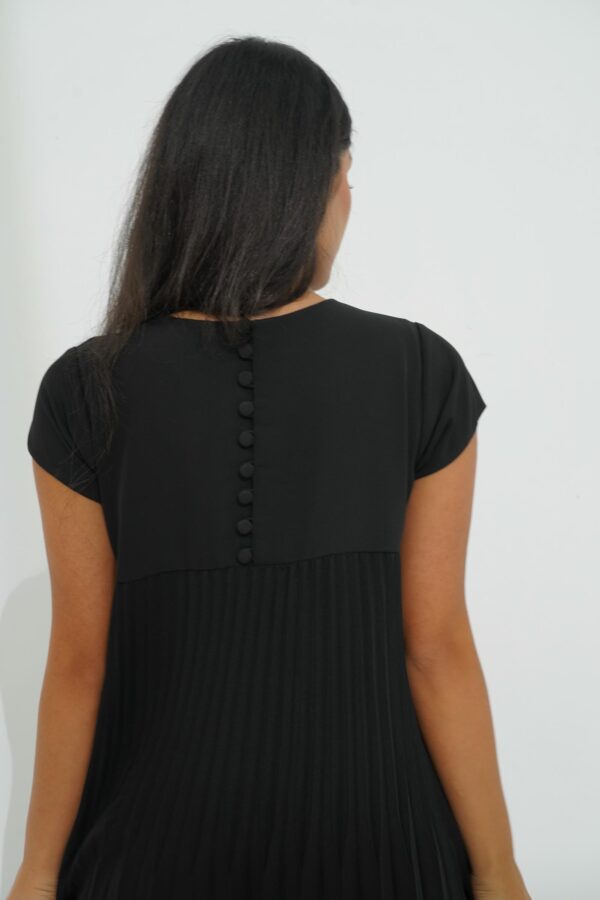 DSC09173 Pleated Crepe Dress with Crystal Stones