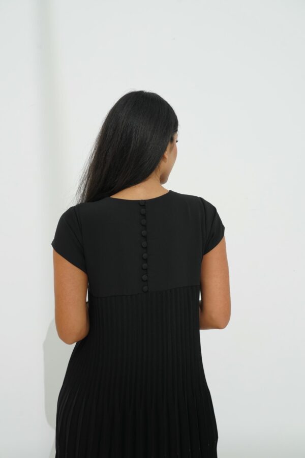 DSC09174 Pleated Crepe Dress with Crystal Stones