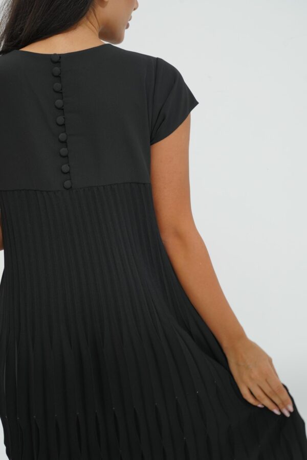 DSC09175 Pleated Crepe Dress with Crystal Stones