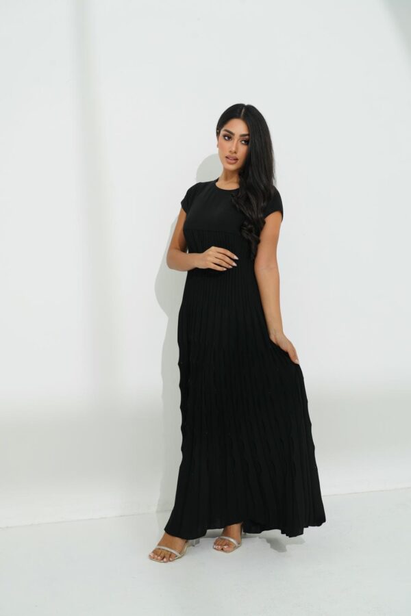 IMG_0934 Pleated Crepe Dress with Crystal Stones