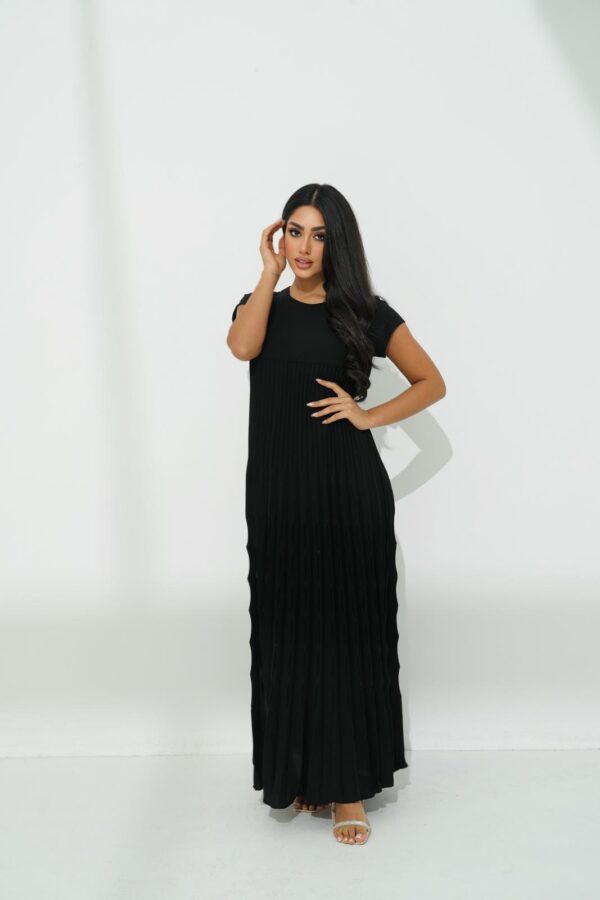 IMG_0938 Pleated Crepe Dress with Crystal Stones