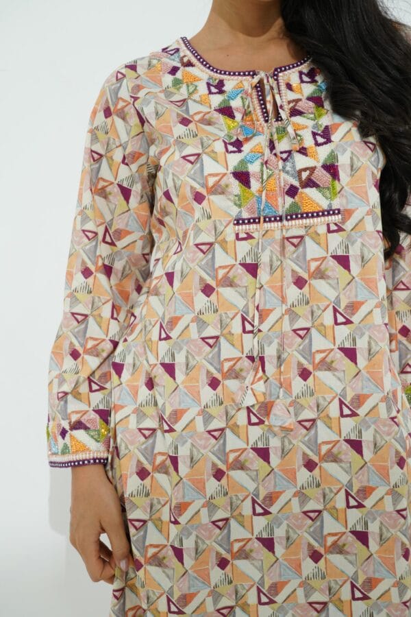 DSC092921 Cotton Jalabiya with Exquisite Beadwork