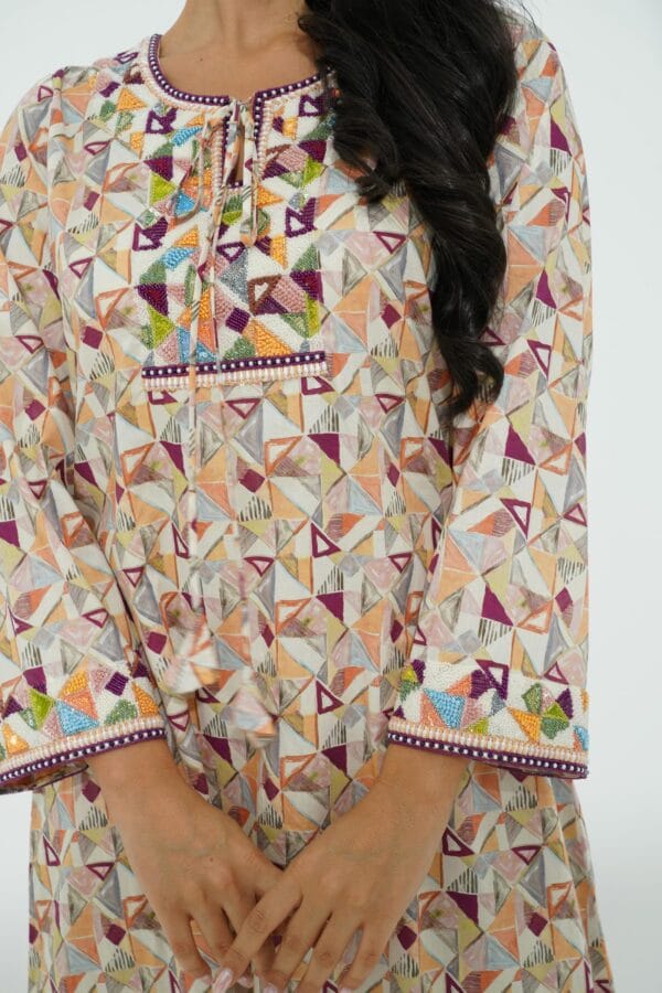 DSC092961 Cotton Jalabiya with Exquisite Beadwork