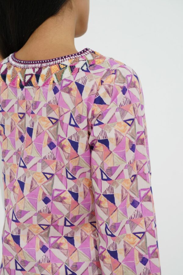 DSC09319 Cotton Jalabiya with Exquisite Beadwork