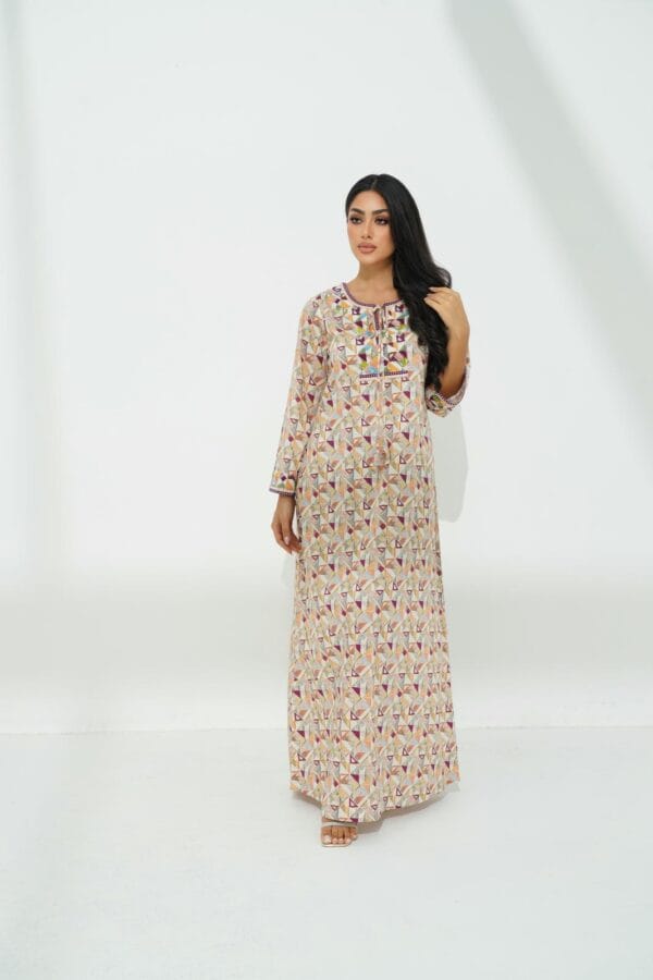 IMG_09101 Cotton Jalabiya with Exquisite Beadwork